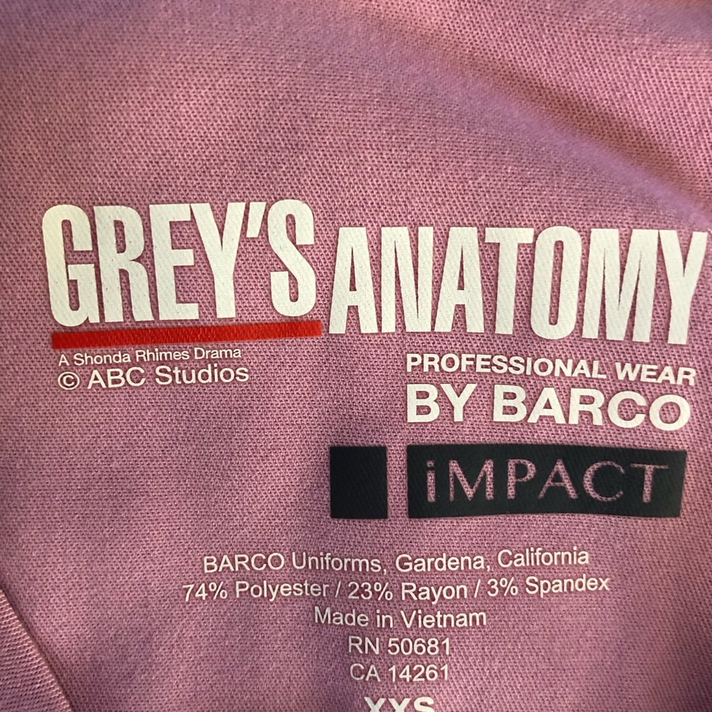XXS Greys Anatomy Scrubs